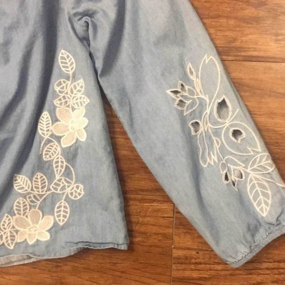 Off the Shoulder, Embroidered Top - Size Small - Picture 2 of 4